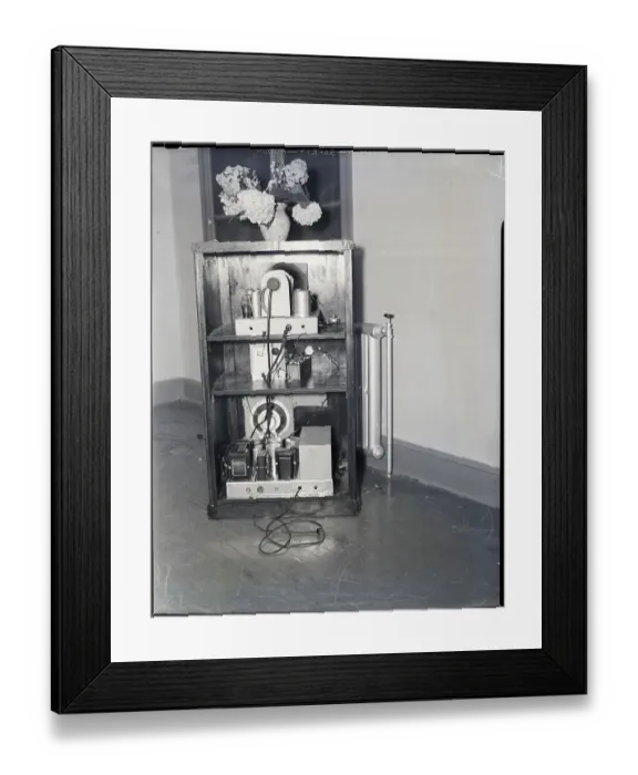 Framed Print : Combination Tv And Radio Set
