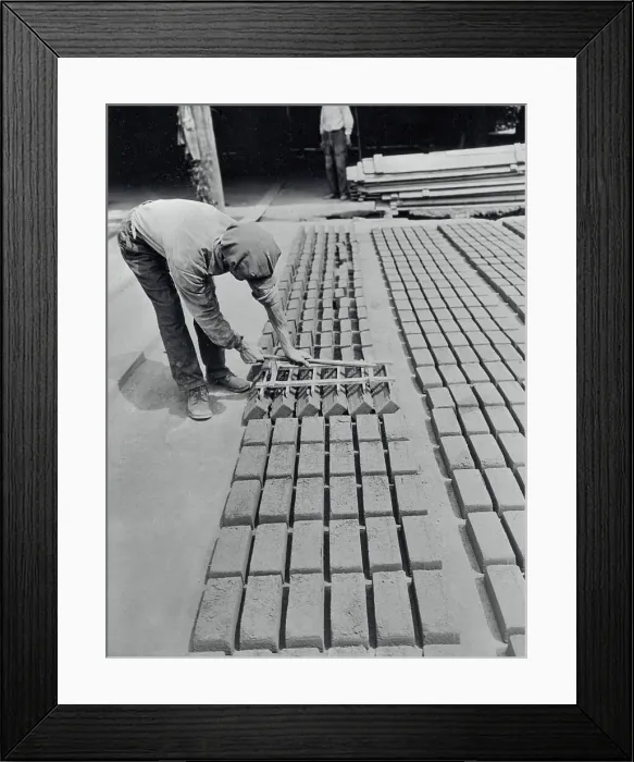 Framed Print : Man Making Bricks Framed Print : Man Making Bricks