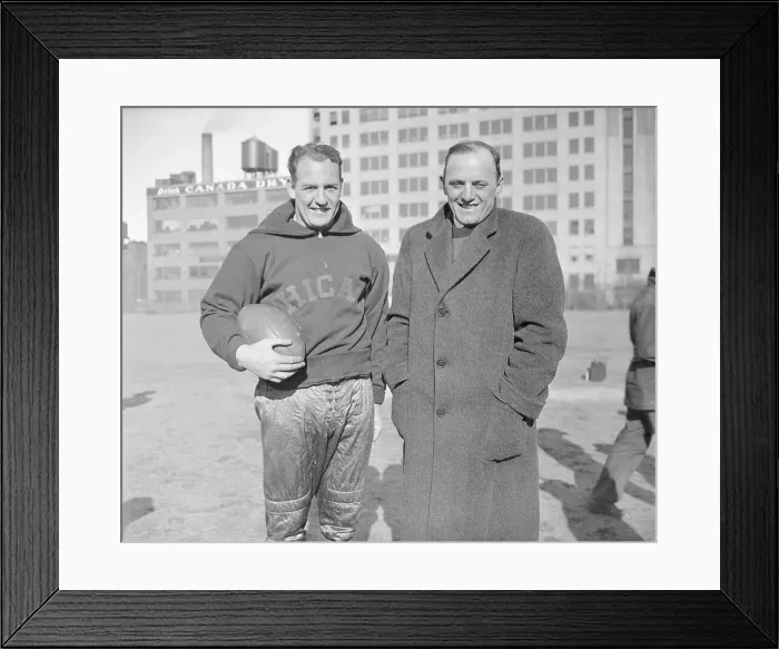 Framed Print : Portrait of Coach George Halas and Red Orange Outdoors Framed Print : Portrait of Coach George Halas and Red Orange Outdoors