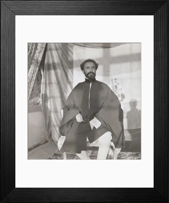 Framed Print : Ethiopian Emperor Haile Selassie Posing in Royal Dress Framed Print : Ethiopian Emperor Haile Selassie Posing in Royal Dress