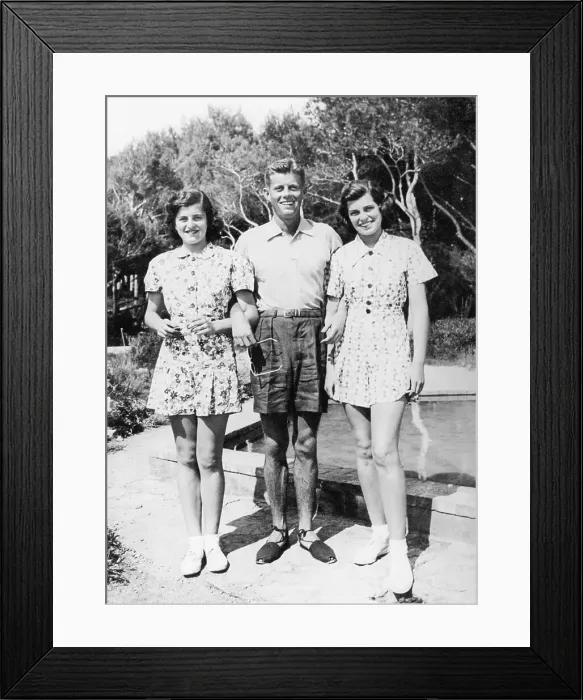 Framed Print : Eunice, Jack and Patricia Kennedy by Pool Framed Print : Eunice, Jack and Patricia Kennedy by Pool