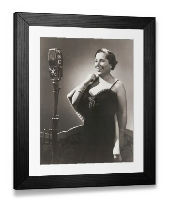 Framed Print : Opera Star Lucrezia Bori at NBC Microphone Framed Print : Opera Star Lucrezia Bori at NBC Microphone