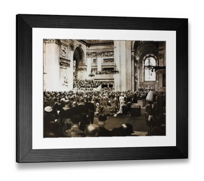 Framed Print : Queen Mary and King George V at Thanksgiving Ceremony Framed Print : Queen Mary and King George V at Thanksgiving Ceremony