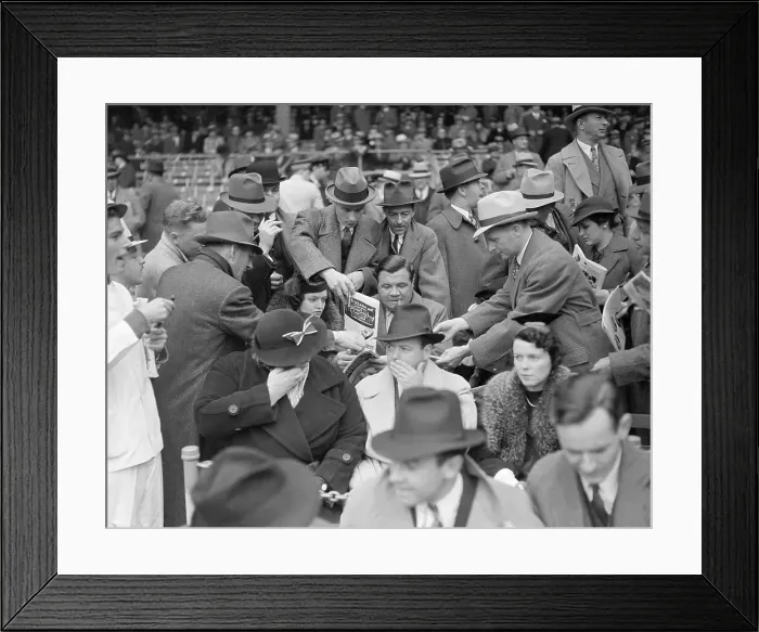 Framed Print : Babe Ruth Signing Autographs Framed Print : Babe Ruth Signing Autographs