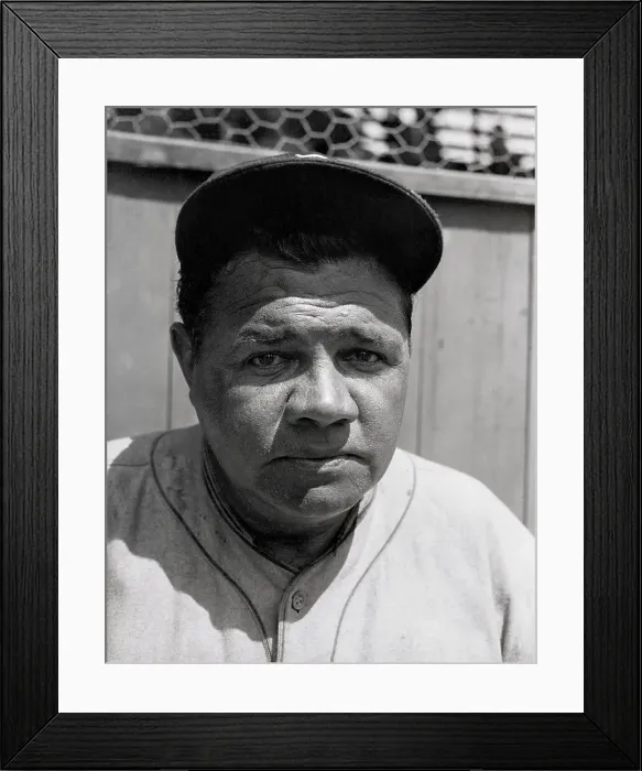 Framed Print : Babe Ruth in Pensive Mood Framed Print : Babe Ruth in Pensive Mood