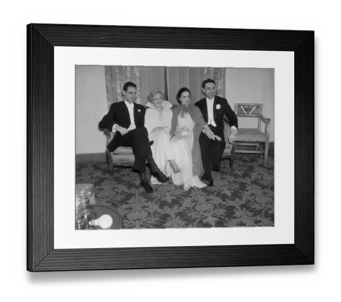 Framed Print : Howard Hughes with Hollywood Friends Framed Print : Howard Hughes with Hollywood Friends
