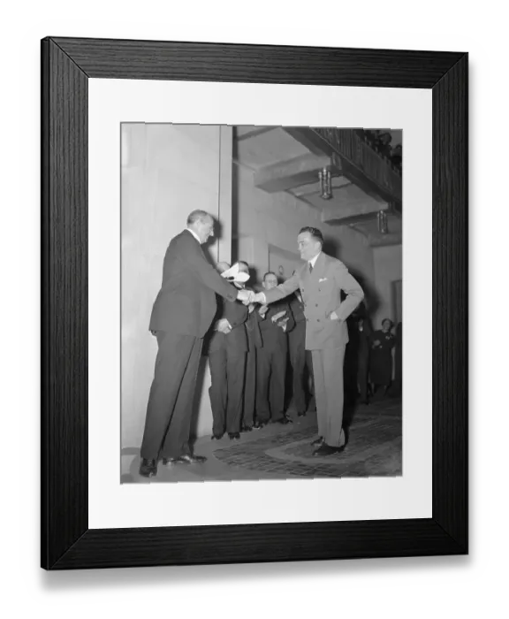 Framed Print : Hoover and Cummings Shaking Hands Framed Print : Hoover and Cummings Shaking Hands