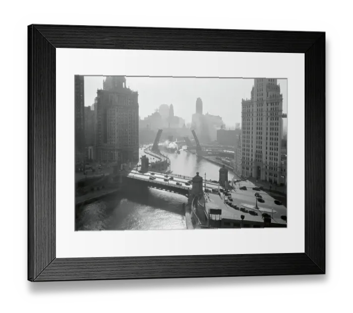 Framed Print : Opened Bridge over River Framed Print : Opened Bridge over River