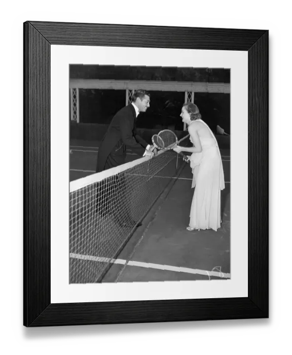 Framed Print : Gable and Lombard Playing Formal Tennis Framed Print : Gable and Lombard Playing Formal Tennis