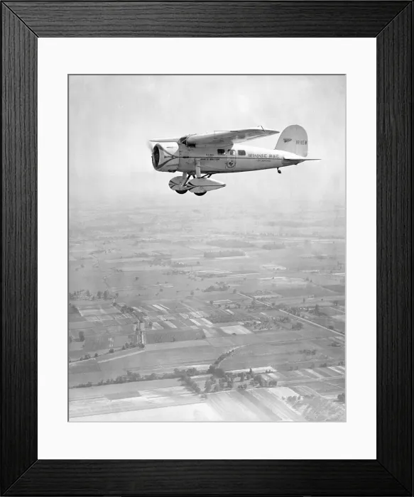 Framed Print : View of Winnie Mae Flying Near Cleveland Framed Print : View of Winnie Mae Flying Near Cleveland