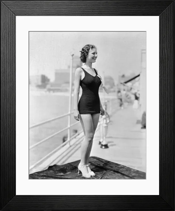 Framed Print : Henrietta Weaver posing in Bathing Suit