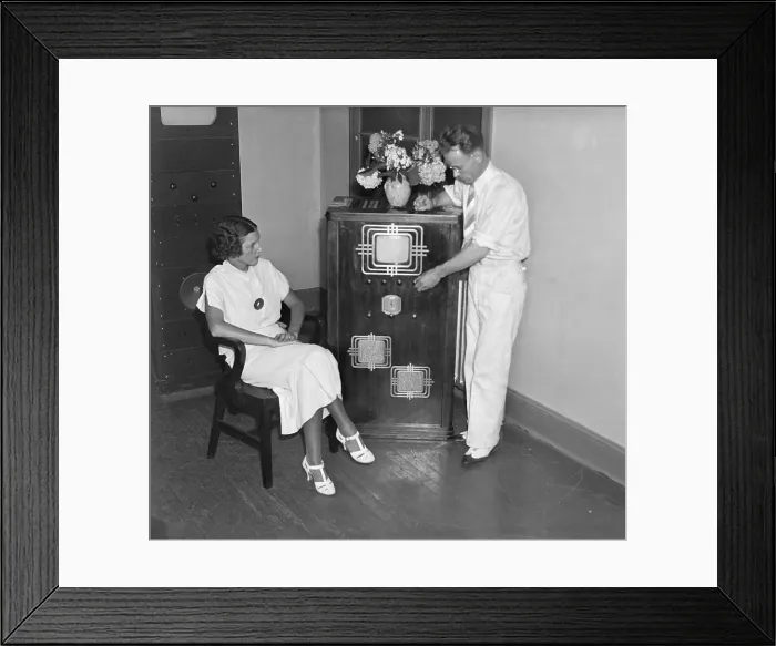 Framed Print : Philo C. Farnsworth Testing New Television Framed Print : Philo C. Farnsworth Testing New Television