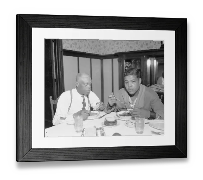 Framed Print : Joe Louis Eating with His Trainer Framed Print : Joe Louis Eating with His Trainer