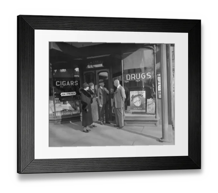 Framed Print : Drug Store Window Advertising Aspirin Framed Print : Drug Store Window Advertising Aspirin