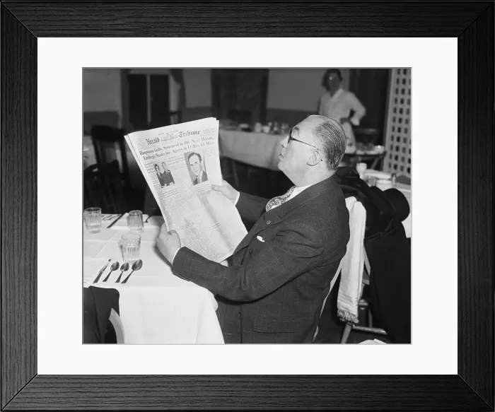 Framed Print : Lawyer Reading Newspaper Framed Print : Lawyer Reading Newspaper