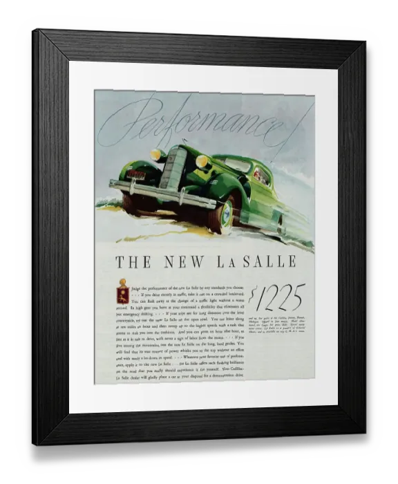 Framed Print : Advertisement for the New LaSalle Automobile Framed Print : Advertisement for the New LaSalle Automobile