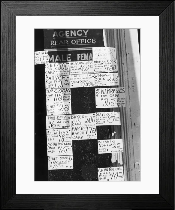 Framed Print : Employment Offers with Low Wages Framed Print : Employment Offers with Low Wages