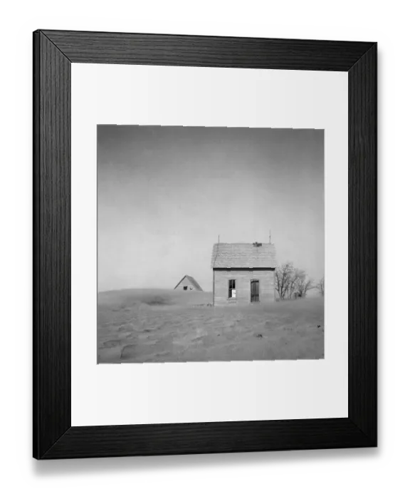 Framed Print : Sand Whirling Around House And Barn Framed Print : Sand Whirling Around House And Barn