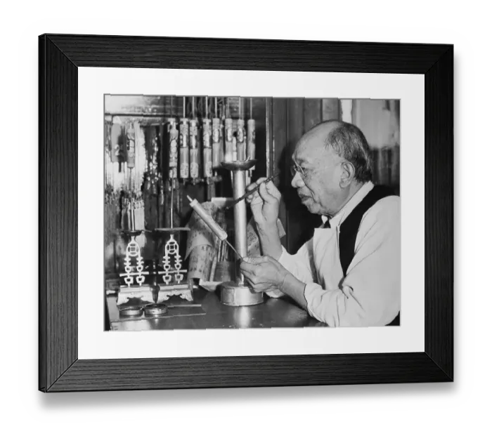 Framed Print : Chinese American Candle Maker Framed Print : Chinese American Candle Maker