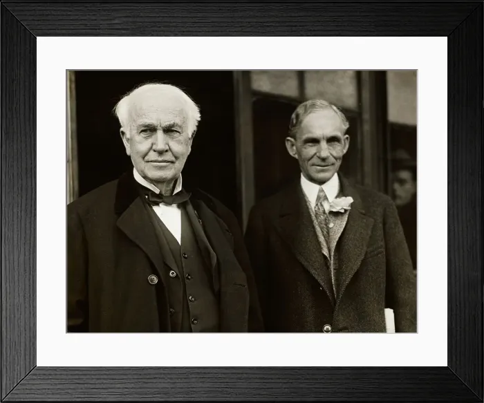 Framed Print : Thomas Edison and Henry Ford Posing Together Framed Print : Thomas Edison and Henry Ford Posing Together