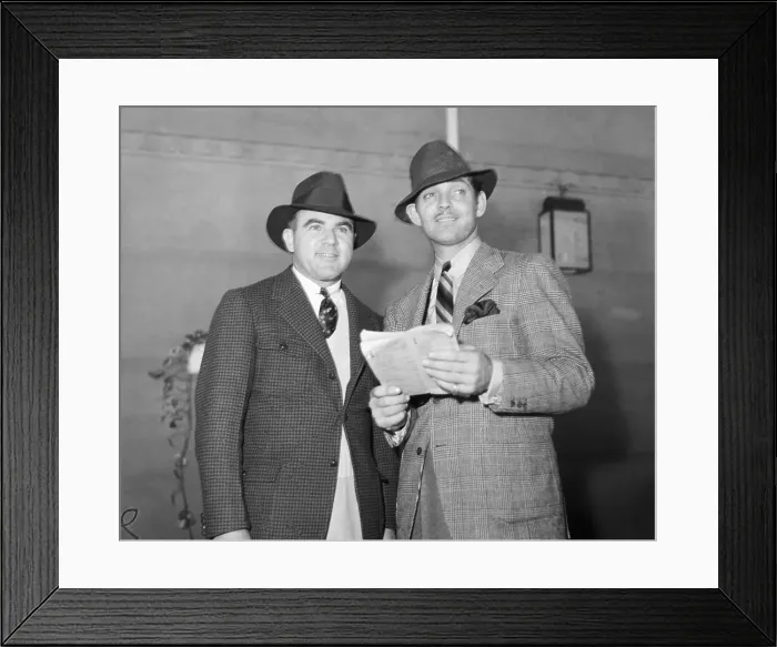 Framed Print : Clark Gable and Hal Roach Holding Horse Racing Forms Framed Print : Clark Gable and Hal Roach Holding Horse Racing Forms