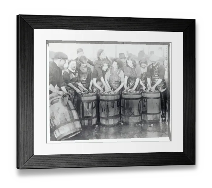 Framed Print : Women Cleaning Fish