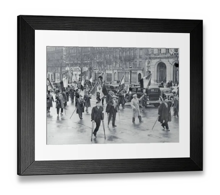 Framed Print : French War Veterans Holding a Demonstration
