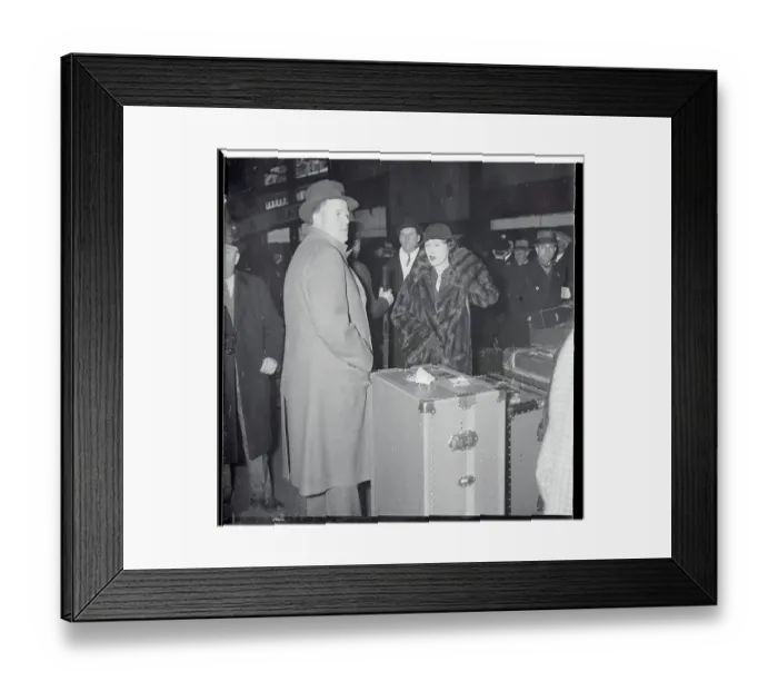 Framed Print : Lady Furness Having Her Baggage Checked by Customs