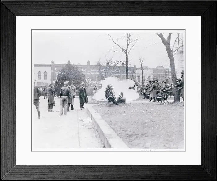 Framed Print : Militiamen Releasing Tear Gas in Tennessee Framed Print : Militiamen Releasing Tear Gas in Tennessee