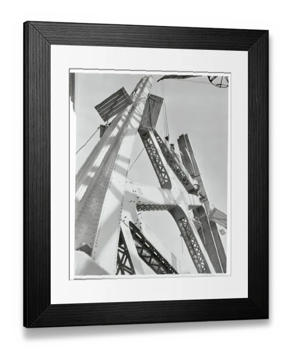 Framed Print : Workers Building Suspension Bridge Framed Print : Workers Building Suspension Bridge