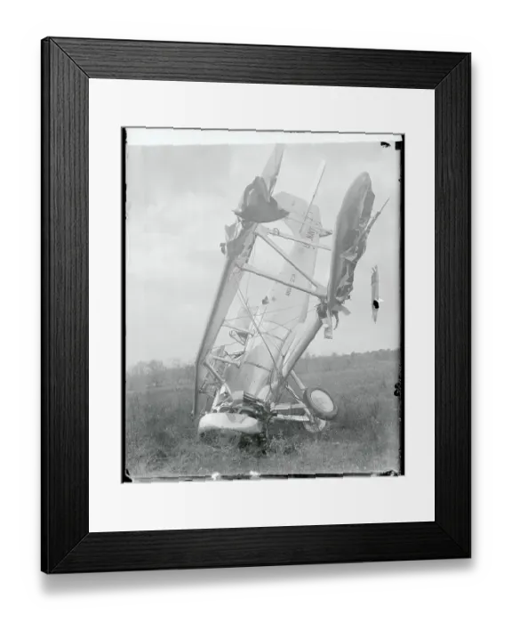 Framed Print : Plane Wreckage Sitting on a Field Framed Print : Plane Wreckage Sitting on a Field