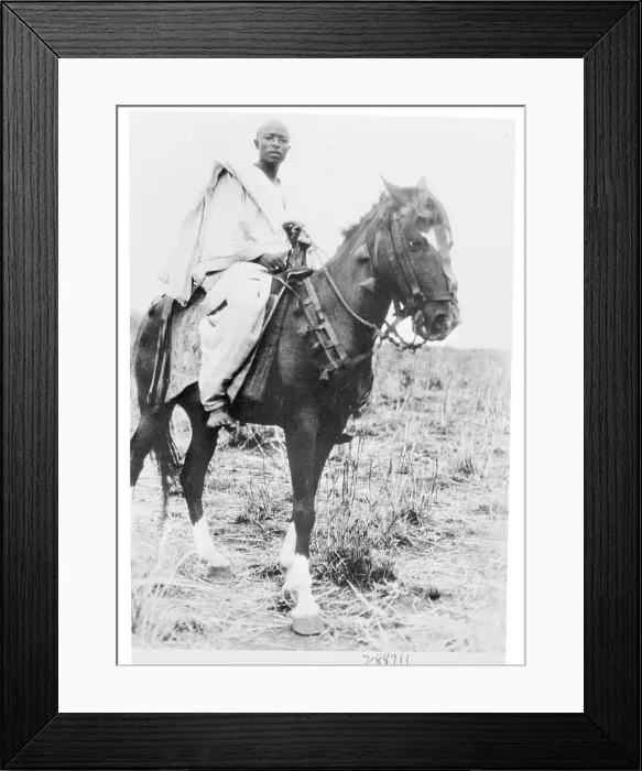 Framed Print : Ethiopian War Chief Sitting on Horse Framed Print : Ethiopian War Chief Sitting on Horse