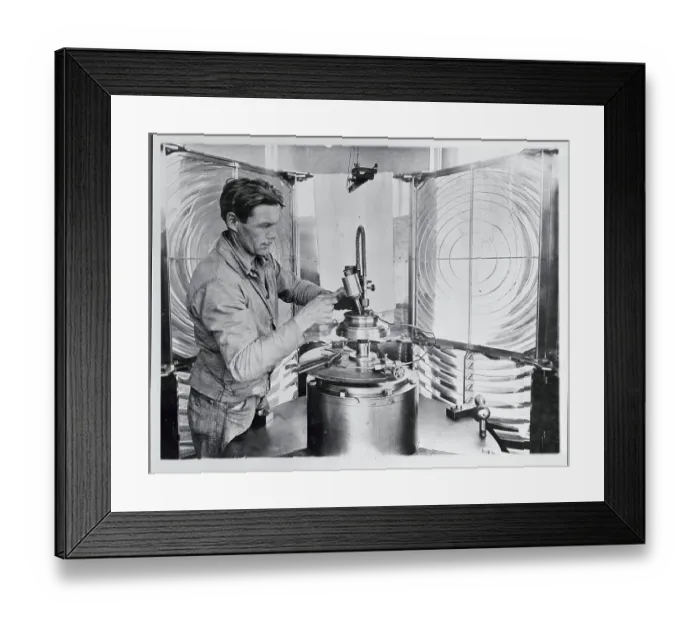 Framed Print : Man Working in Lighthouse Framed Print : Man Working in Lighthouse