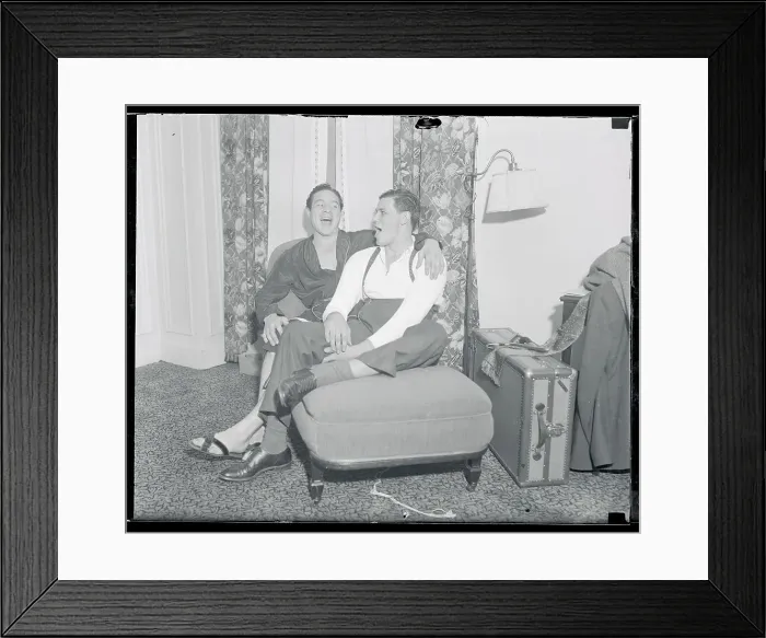 Framed Print : Max Baer Embracing Buddy Baer Framed Print : Max Baer Embracing Buddy Baer