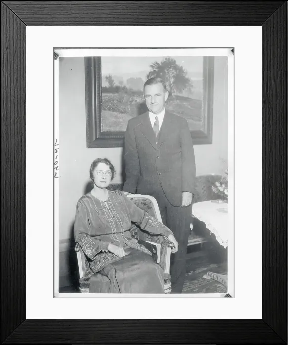 Framed Print : G. H. Whipple and Wife Posing for Camera Framed Print : G. H. Whipple and Wife Posing for Camera