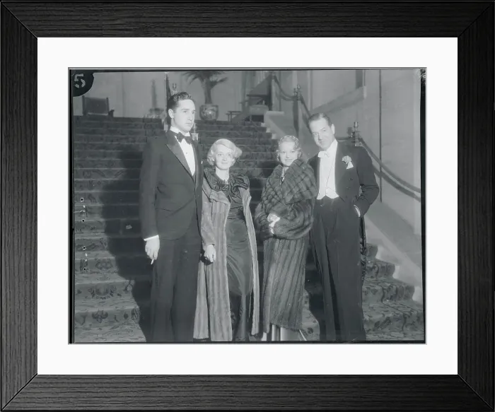 Framed Print : Actress Bette Davis With Husband and Friends at Ball Framed Print : Actress Bette Davis With Husband and Friends at Ball