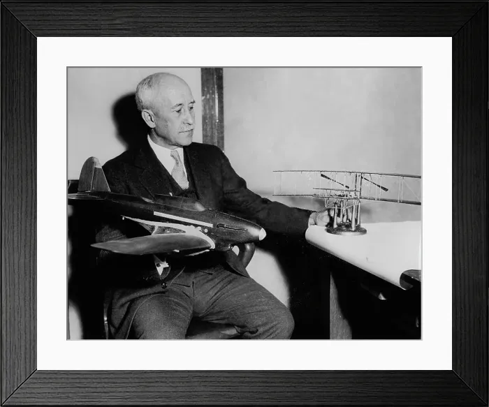 Framed Print : Orville Wright with Model Planes