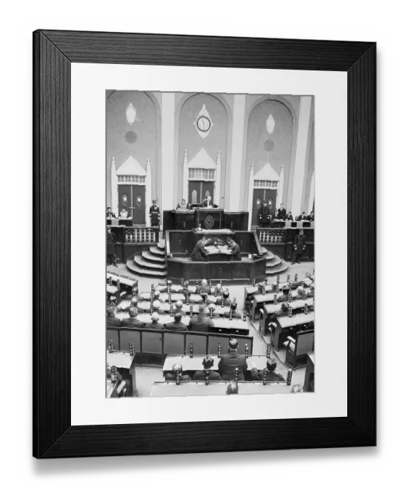 Framed Print : Interior View of Opening Ceremony of the Sixty Sixth Session of Imperial Diet