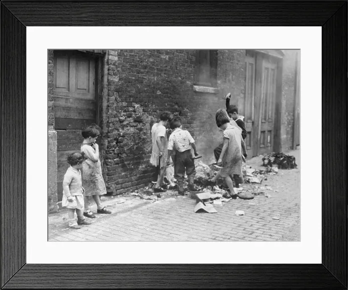 Framed Print : Children Playing with Garbage Framed Print : Children Playing with Garbage