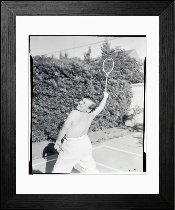 Framed Print : Peter Lorre Playing Badminton Framed Print : Peter Lorre Playing Badminton
