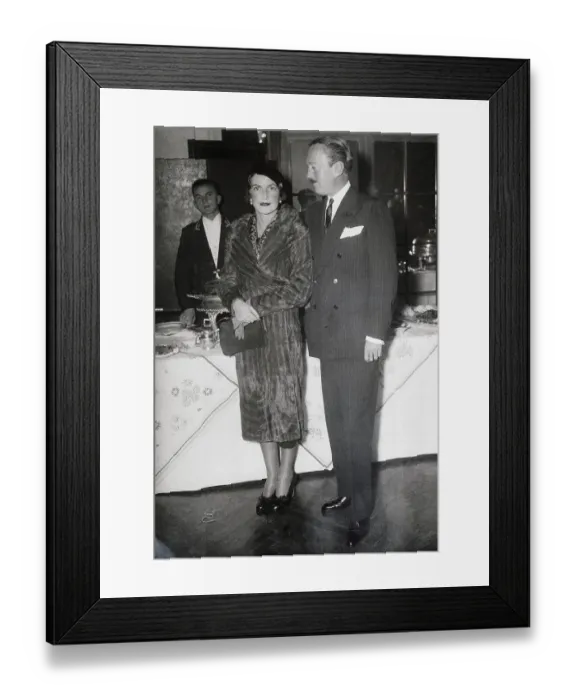 Framed Print : Lady Louis Mountbattan Being Escorted to Breakfast