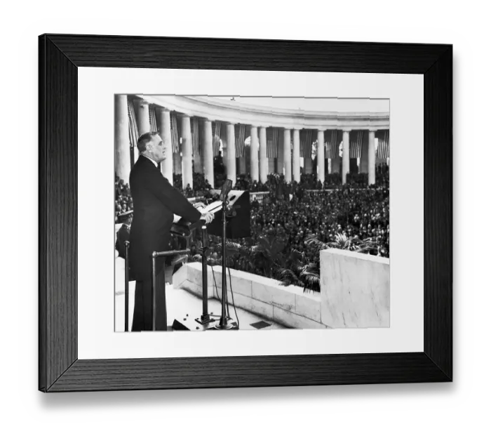 Framed Print : President Roosevelt Speaking to Crowd Framed Print : President Roosevelt Speaking to Crowd