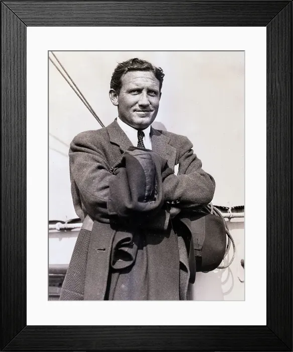 Framed Print : Spencer Tracy Smiling on Ocean Liner Framed Print : Spencer Tracy Smiling on Ocean Liner