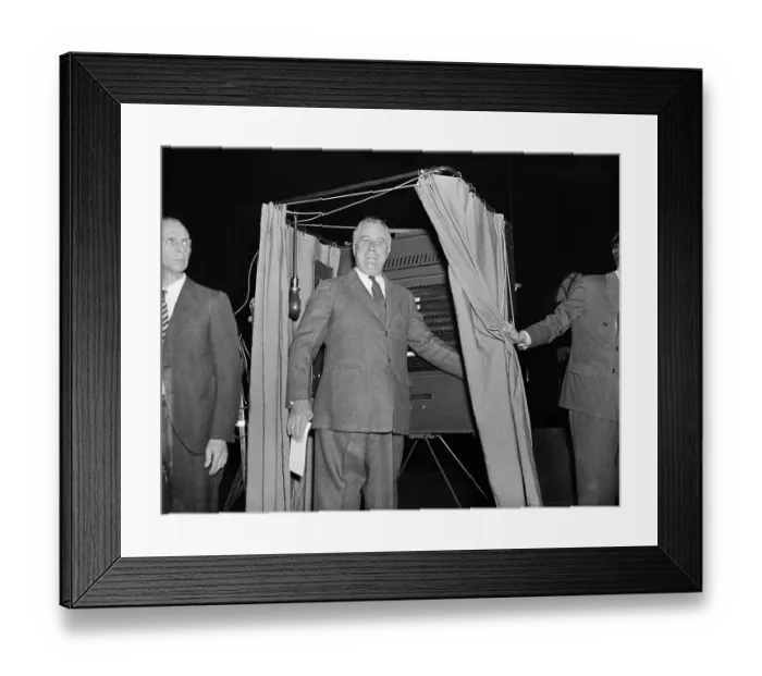 Framed Print : President Roosevelt in Voting Booth