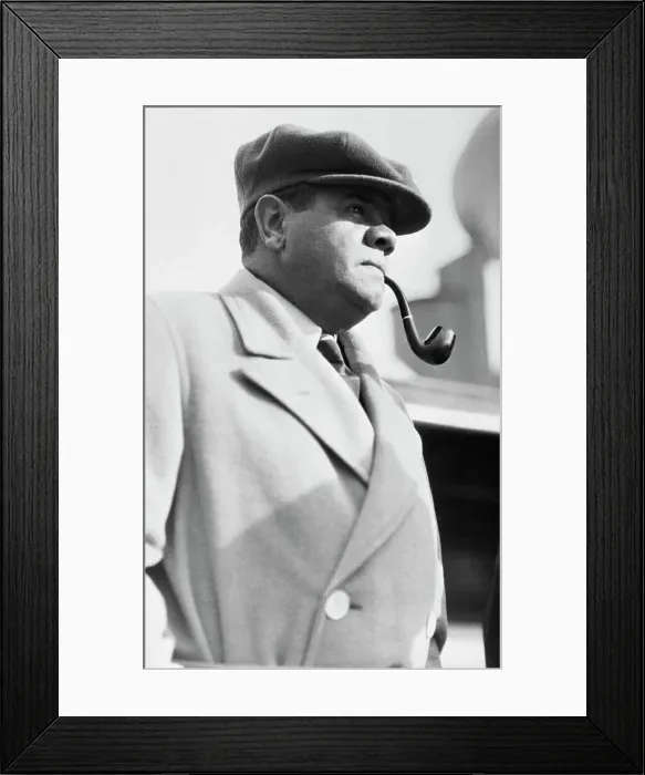 Framed Print : Babe Ruth Smoking Pipe Framed Print : Babe Ruth Smoking Pipe