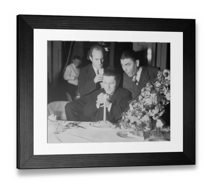 Framed Print : Three Stooges Actors At Birthday Party Framed Print : Three Stooges Actors At Birthday Party
