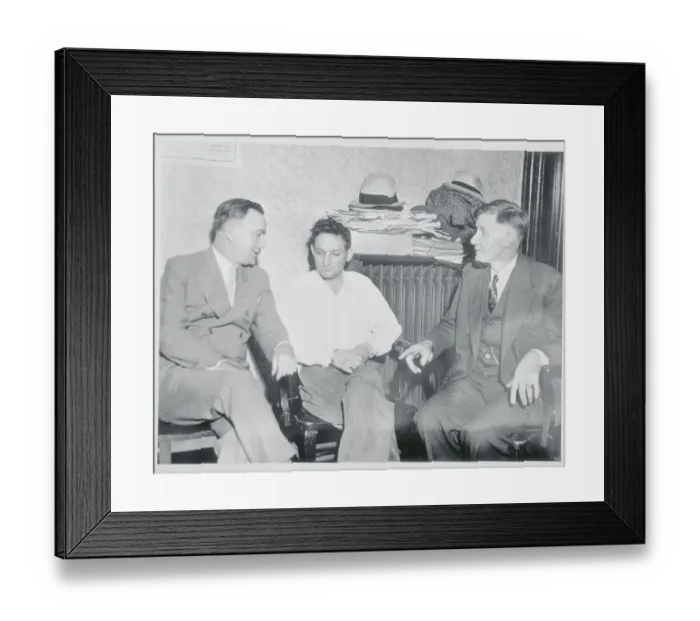 Framed Print : Adam Richetti with John H. Fultz and Mayor W.H. Doherty