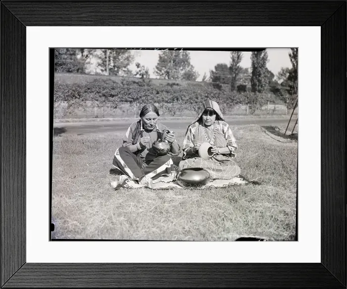 Framed Print : Indian Couple Make Pottery Framed Print : Indian Couple Make Pottery