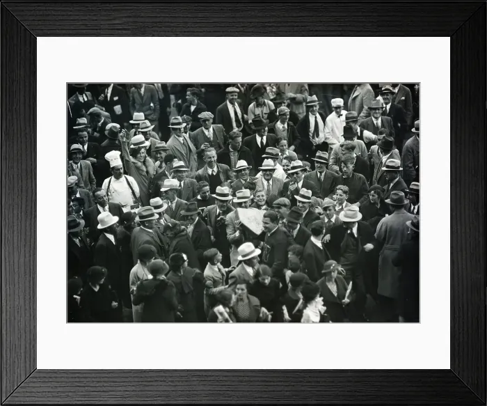 Framed Print : Fans Hold Home Plate Aloft After Game Framed Print : Fans Hold Home Plate Aloft After Game