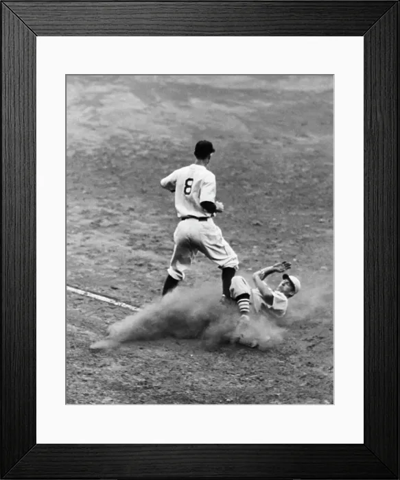 Framed Print : Third Baseman Stepping On Sliding Player Framed Print : Third Baseman Stepping On Sliding Player